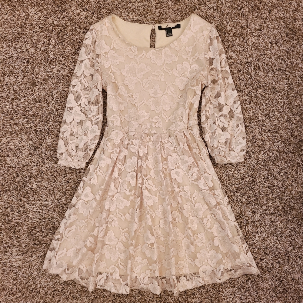 Zara Cream Lace Mini Dress